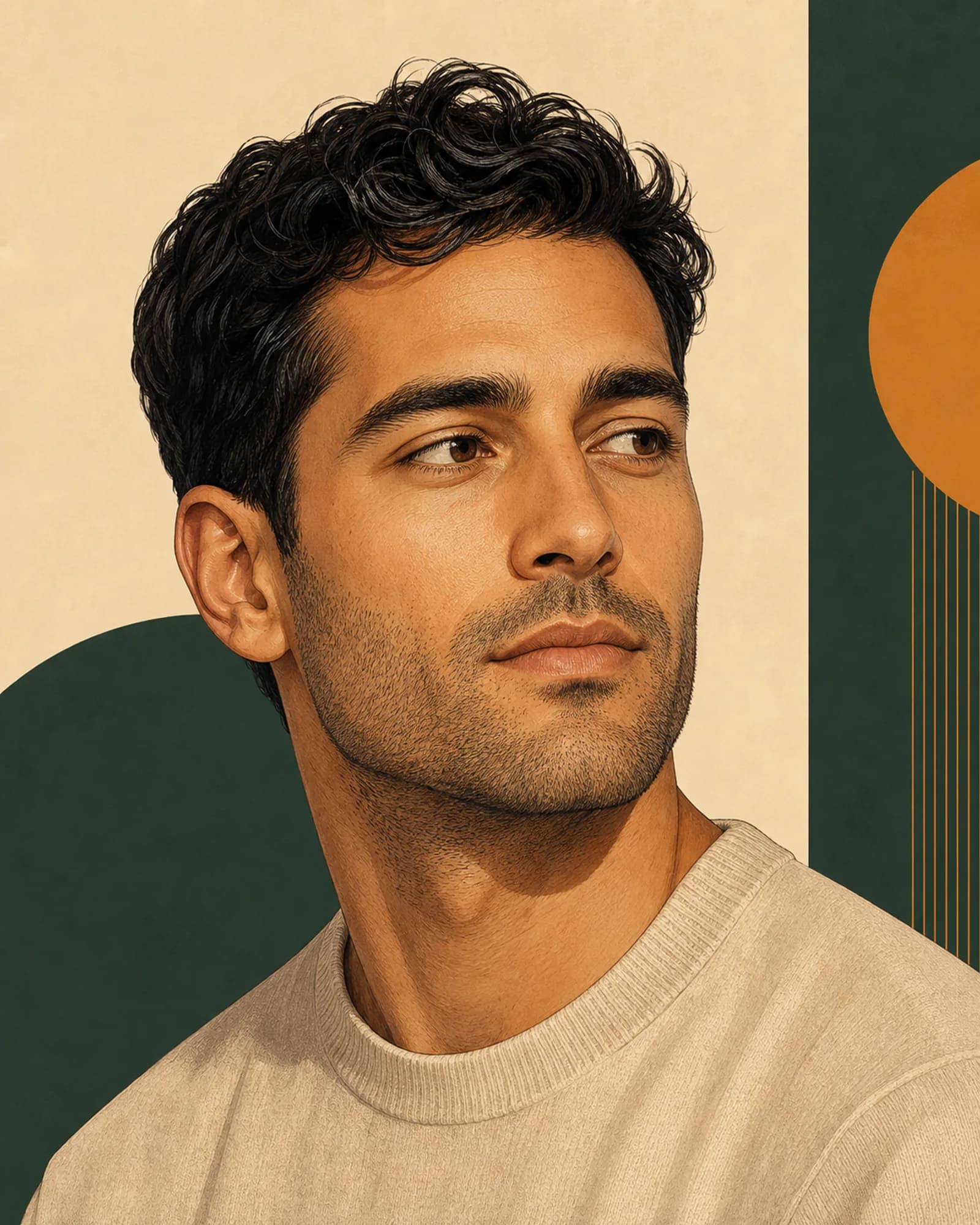 Stubble beard-style illustration